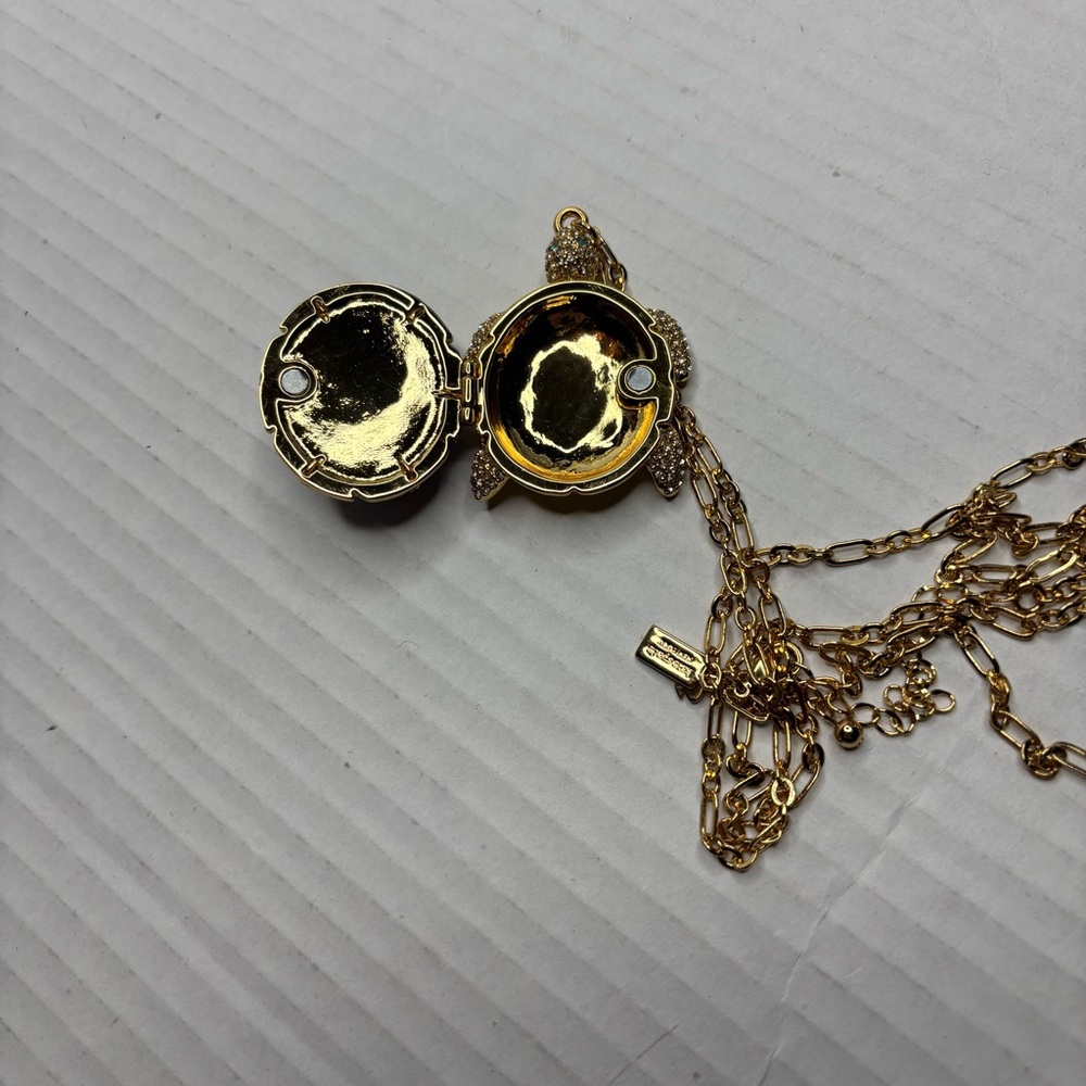 KATE SPADE "Paradise Found" Turtle Locket Necklace - Picture 5 of 7